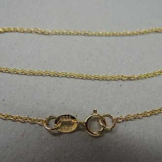 GPCH0004-60 KETTING AFGEWERKT  VERGULD (per 3 stuks)  Ag925 2.6gr/m   1.3x1.6mm =30C 60CM