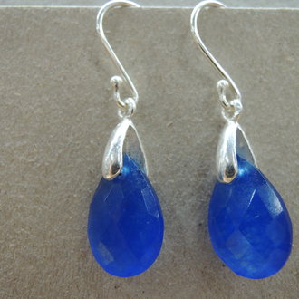 P51 OZ0581 OORHAAK Ag925 ONIX BLAUW 15MM DRUPPEL