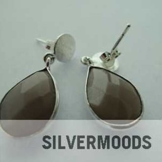 OZ0048 OORSTEKER  Ag925 MAANSTEEN GRIJS  15X10MM DRUPPEL