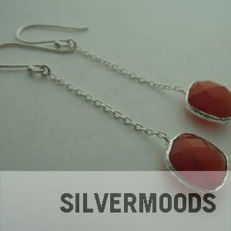 P28 OZ0510 OORHAAK Ag925 CARNEOOL ORANJE  10X8MM VIERKANT+KETTING