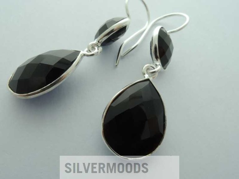 OZ0150 OORSTEKER Ag925 ONIX ZWART 34MM 2XOVAAL