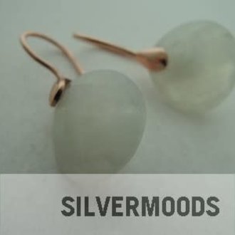 P1 OR0017 OORHAAK Ag925 VERGULD ROSE MAANSTEEN WIT 14MM DRUPPEL