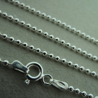 CHCP180-42 KETTING AFGEWERKT  (per 5 stuks)  Ag925 42CM BOLLETJES KETTING