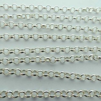 CHR04 (per meter) KETTING PER METER DIAM 4MM RONDE SCHAKEL HALF RONDE DRAADAg925