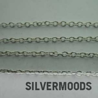 CHFZR050 KETTING PER METER Ag925 4X3MM OVALEN SCHAKEL RONDE DRAAD