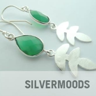 P65 OZ0229 OORSTEKER  Ag925 AVENTURIJN GROEN  15X8MM DRUPPEL+BLAADJES