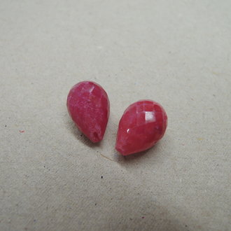 7442 ROBIJN ROOS 6MM DRUPPEL FACET TOP GEBOORD