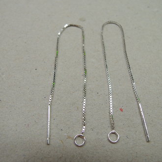 EASP01 Ag925 OORSTEKER KETTING  (per 10 paar) 9CM