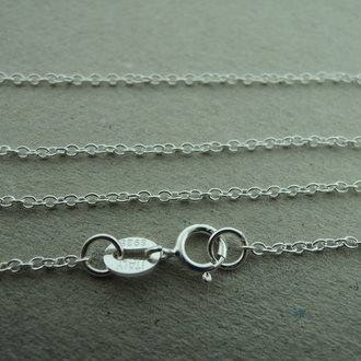 CH0004-42 KETTING AFGEWERKT  (per 3 stuks)  Ag925 2.6gr/m   1.3x1.6mm =30C 42CM
