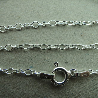 CHFIRRO-45  KETTING AFGEWERKT Ag925 45CM 1.2MM OVALEN EN RONDE SCHAKEL(per 3 stuks)