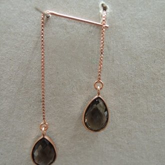 P32 OR0089 OORSTEKER Ag925 VERGULD ROSE  ... 12X9MM DRUPPEL+KETTING