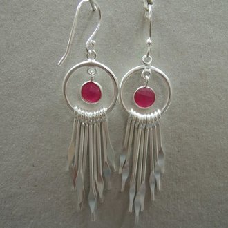 P91 OZ0657 OORHAAK Ag925 AGAAT ROOS 6CM ROND+PIJLEN