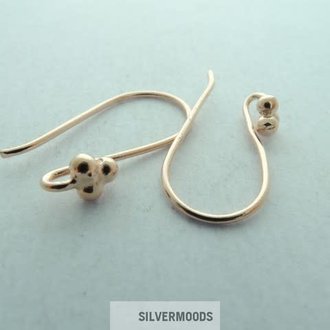 REAHO25 (per 10 paar)  ONDERDEEL OORHAAK Ag925 VERGULD ROSE 16MM KLAVERTJE