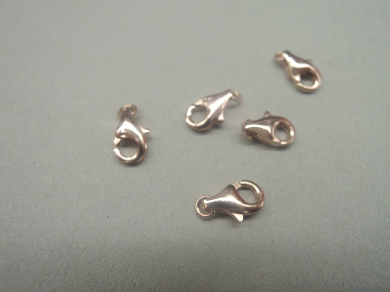 RLOKA11-cl SLOT Ag925 GOLD PLATED ROSE 11MM KARABIJN SLOT