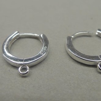 EACR12-20 (per 5 paar) CREOOL Ag925 DIAMETER 12MM DRAADDIKTE 2MM ROND MET OOG