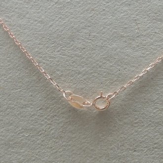 RCH0003-60 (per 3 stuks) ) AFGEWERKTE KETTING Ag925 VERGULD ROSE 2X1MM 60CM OVALEN SCHAKEL PLATTE DRAAD