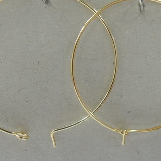 GPEACR30-07 (per 2 paar) - CREOOL Ag925 VERGULD DIAM 30MM DRAADDIKTE 0.7MM ROND