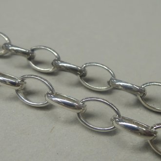 CHR106 KETTING PER METER (per meter) Ag925 9X6MM DIAM 1.5 DRAADDIKTE OVAAL HALFRONDE DRAAD