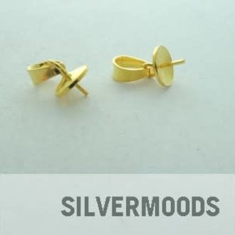 GPPE122 (per 10 stuks) HANGER Ag925 VERGULD KAPJE MET PIN 6MM BEUGEL 6X4MM