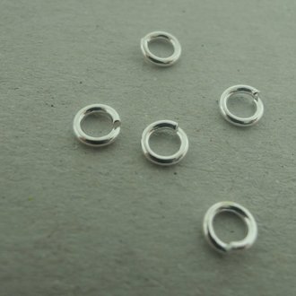 ENLO41-08 OPEN OGEN(50 stuks) Ag925 4MM DIAMETER 0.8MM DRAADDIKTE ROND