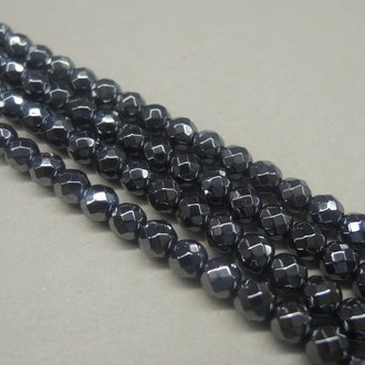 5652 HEMATIET GRIJS 4MM ROND FACET