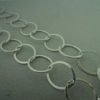 CHR130 KETTING PER METER (per meter) Ag925 12MM DIAM 1.7MM DRAADDIKTE PLATTE DRAAD OVALEN SCHAKEL