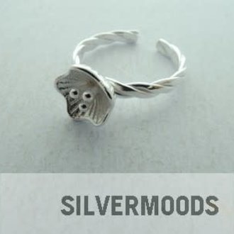 HY-RZ0015 RING Ag925 8MM BLOEM OPEN MODEL GETORSTE DRAAD