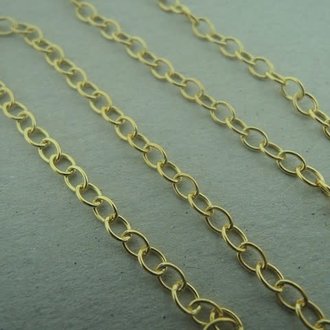 GPCHFZR050 (per 3 meter) KETTING PER METER Ag925 VERGULD 3.5X2.5MM SCHAKEL OVAAL DRAAD ROND