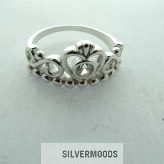 RZ0087 RING Ag925 9MM KROON MET ZIRKOON