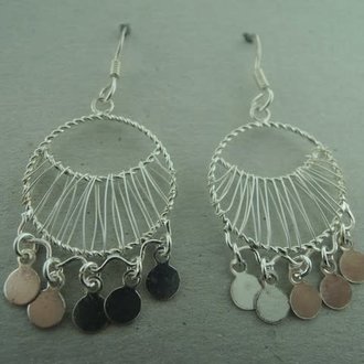 OZ0725 OORHAAK Ag925 25MM ROND MET HANGERTJES