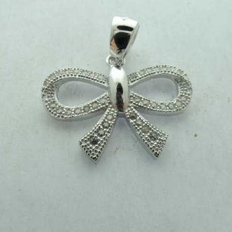 PZ0003 HANGER Ag925 14MM STRIK MET ZIRKONEN EN MET BEUGEL