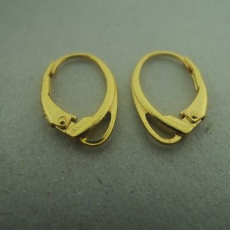 GPEAHO09 (per 10 paar)  OORHAAK Ag925 VERGULD 17MM