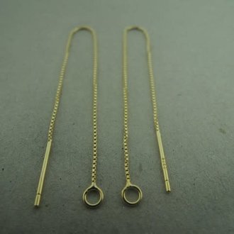 GPEASP01 OORHAAK (per 10 paar)   Ag925 VERGULD 10CM MET KETTING