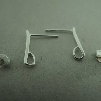 EAST23 (per 5 paar) OORSTEKER Ag925 12MM MET OOG