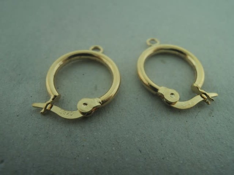 GPCR08 CREOOL MET OOG Ag925 VERGULD 15MM ROND