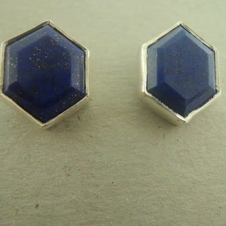 P110 OZ0755 OORSTEKER LAPIS LAZULI BLAUW 14MM ZESHOEK