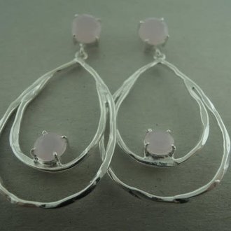 P73 OZ0240 OORSTEKER ROSE KWARTS ROOS 5CM DRUPPEL/ROND