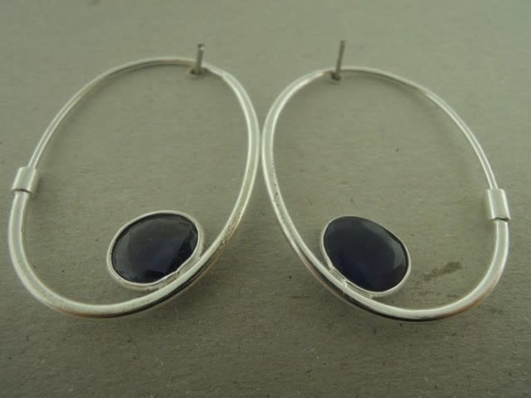 P116 OZ0776 CREOOL Ag925 IOLIET BLAUW 3.5CM OVAAL