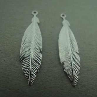 PE115 HANGER Ag925 3CM PLUIM MET OOG (per 10 stuks)