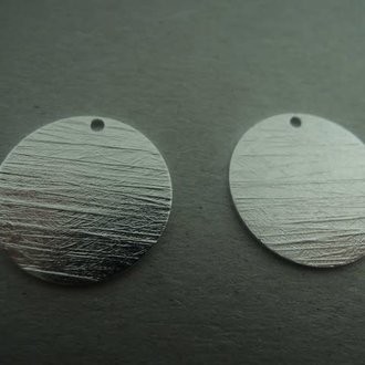 PE48 HANGER(per 10 stuks) Ag925 16MM ROND 1 GAT BRUSHED