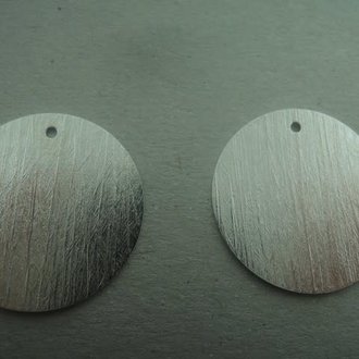 PE92 HANGER(per 5 stuks) Ag925 25MM ROND 1 GAT BRUSHED