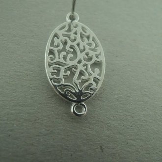 PE197 HANGER Ag925 24MM OVAAL MET 2 OGEN (per 10 stuks)