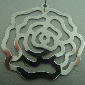 PE124 HANGER Ag925 4CM BLOEM MET OOG (per 3 stuks)