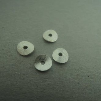 BPRTW06 RONDEL( 20 stuks)  Ag925 6MM ROND GEBOGEN GEBRUSHED