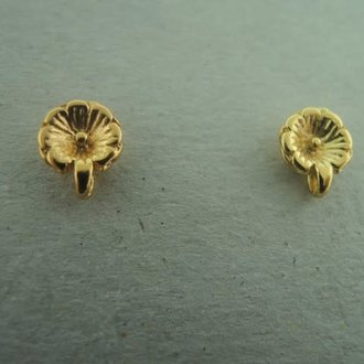 GPEASTBL OORSTEKER Ag925 VERGULD 6MM BLOEM MET OOG (per 3 paar)