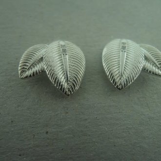 EAST33 OORSTEKER Ag925 13MM BLAADJES MET ZIRKOON (per 3 paar)