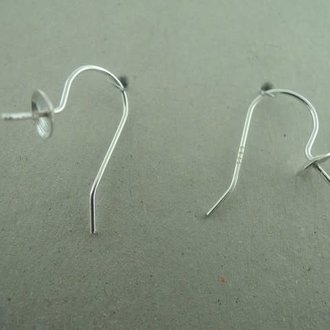 EAHOCA OORHAAK Ag925 5MM CAP MET PIN (per 10 paar)