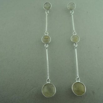 P109 OZ0781 OORSTEKER Ag925 RUTIELKWARTS GOUD 7.5CM ROND