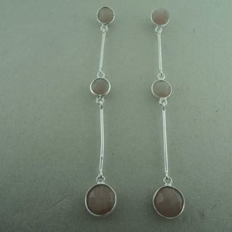 P109 OZ0784 OORSTEKER Ag925 MAANSTEEN ROOS  7.5CM ROND