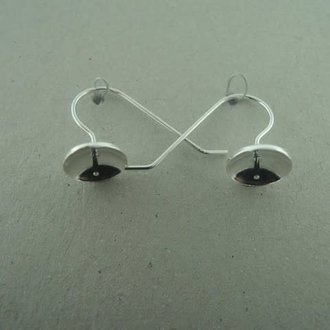 EACA10 OORHAAK  (per 5 paar) Ag925 CAP MET PIN 8MM ROND